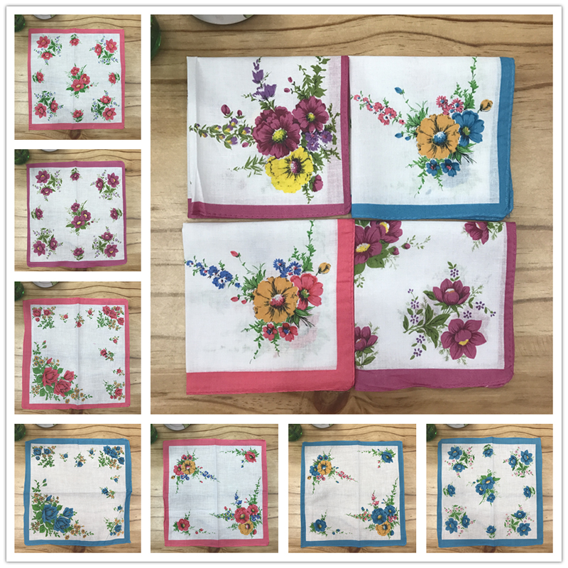 Cotton printed ladies handkerchief pure cotton children's handkerchief classic old 30CM square scarf small headscarf thumbnail