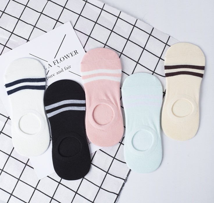 女短袜薄款浅口女袜隐形船袜 休闲透气袜子条纹棉袜