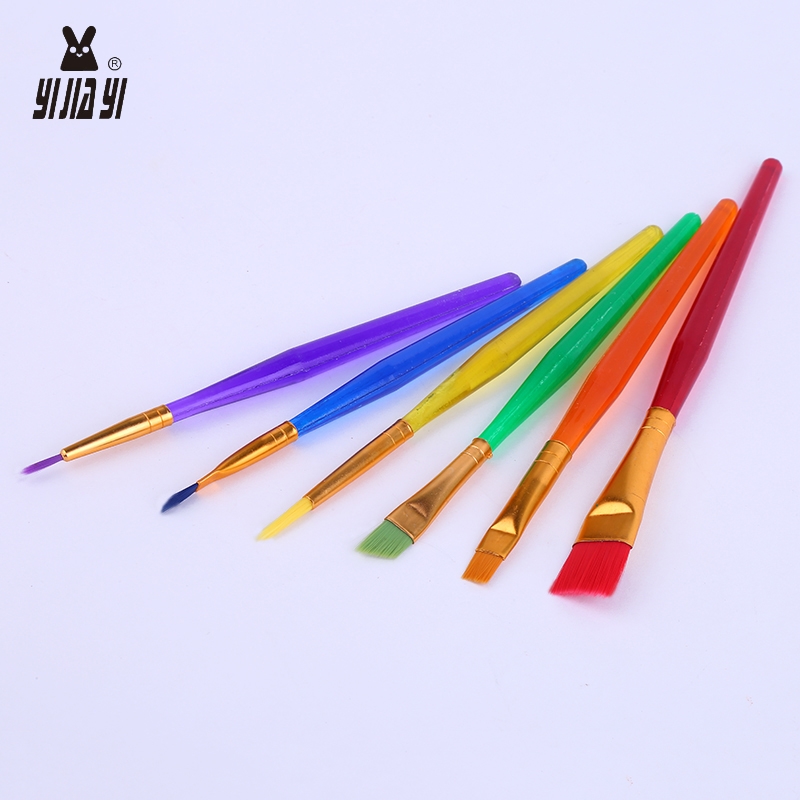 Wholesale of 6-piece sets of children's paintbrushes, candy-colored plastic rod watercolor pens and art supplies from the source Specification image
