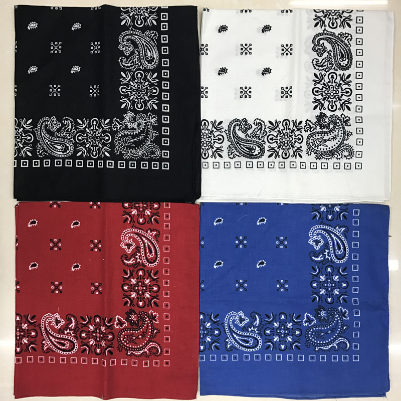 Cotton cashew flower bandana outdoor bandana handkerchief sports sweat absorption bandana square 55CM