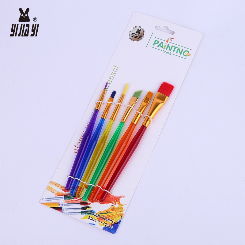 Wholesale of 6-piece sets of children's paintbrushes, candy-colored plastic rod watercolor pens and art supplies from the source