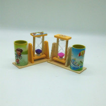 Pen holder wooden hourglass furniture