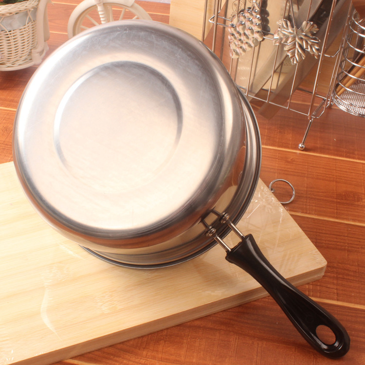 Hot-selling stainless steel single-layer milk pot with handle, thickened single-base hot pot, ten-yuan store, 9.9 yuan wholesale details Picture