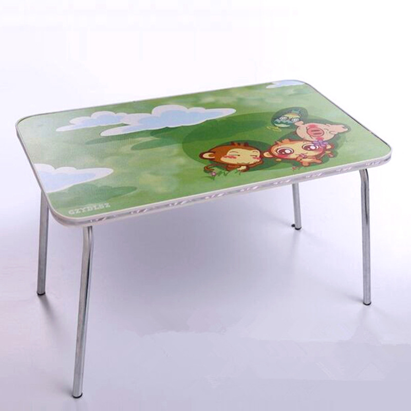 The computer desk on the bed is 60*40. The computer desk on the bed has U-shaped legs and can be folded. It is a cartoon computer desk details Picture