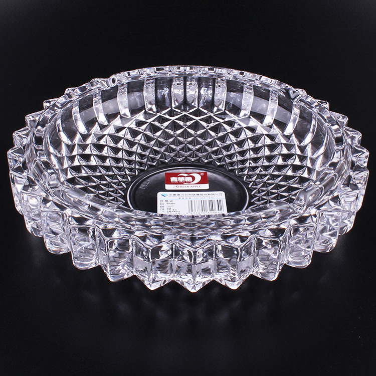 烟灰缸青苹果烟灰缸圆形鸟巢玻璃透明办公家用饰品精品