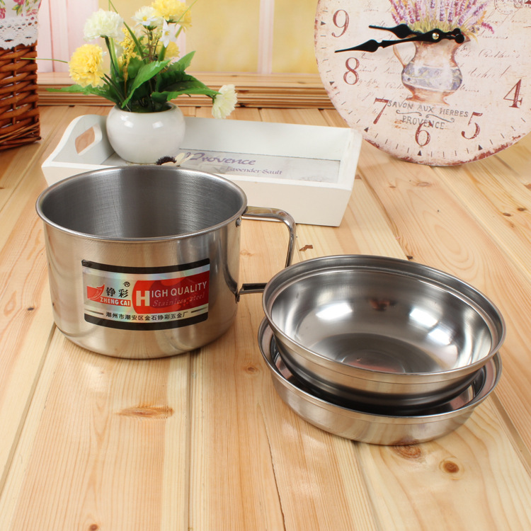 Double-layer stainless steel student lunch boxes and construction site lunch boxes with round handles from the ten-yuan store are available for wholesale at 9.9 yuan Application Scenario