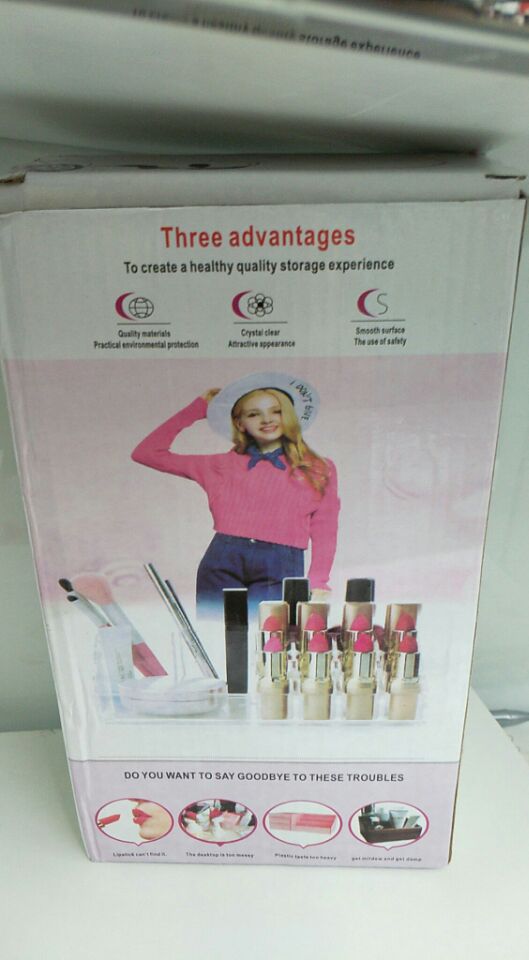 Creative desktop transparent acrylic cosmetic storage box, tattoo lip gloss, lipstick, jewelry and crystal storage box Specification image