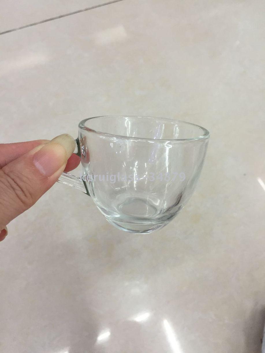 小号透明玻璃把杯红茶杯水杯咖啡杯细节图