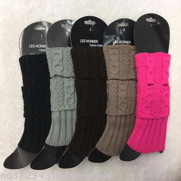 Han mei hot style knitted leg warmers boot cover autumn winter short fashion versatile turn over sock cover thumbnail