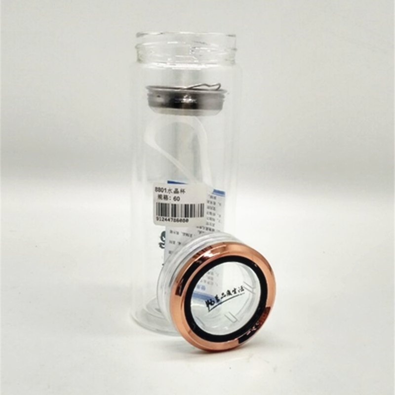 The crystal water cup for tea brewing has double-layer heat insulation Specification image