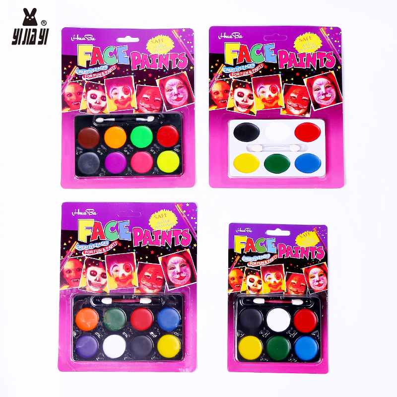 Hot-selling new face color Halloween makeup prank painting, body painting, face color clown, eco-friendly and washable paint details Picture