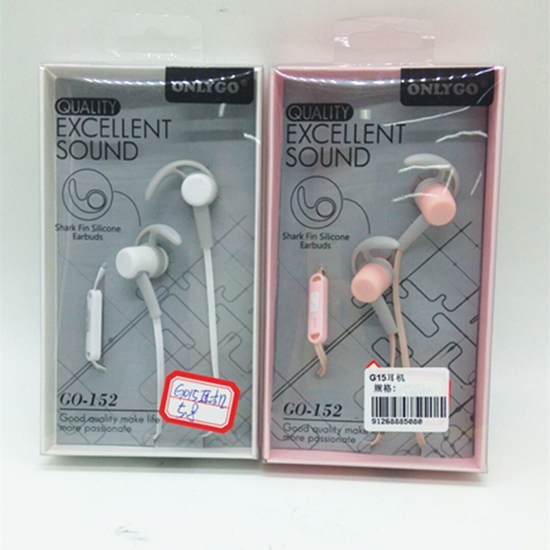 Candy-colored earbuds with microphone wired control stereo headphones details Picture