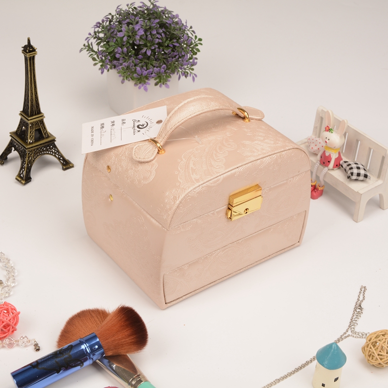 Guanyu vintage printing jewelry box full automatic with mirror portable jewelry box professional customization