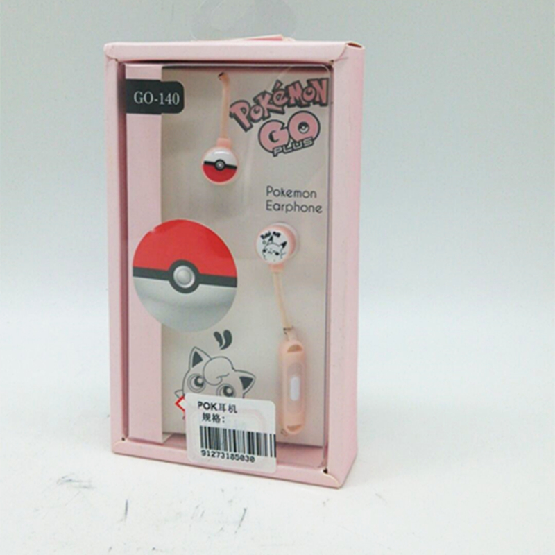 Cute cartoon earbuds with microphone and line control