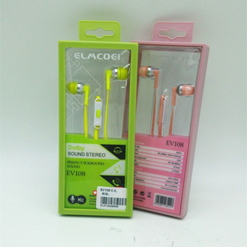 Stereo earbuds with microphone, line-controlled candy series details Picture