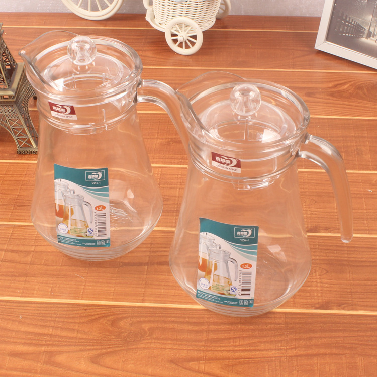 Heat-resistant glass transparent teapot, practical household hot water kettle, super large capacity duckbill teapot