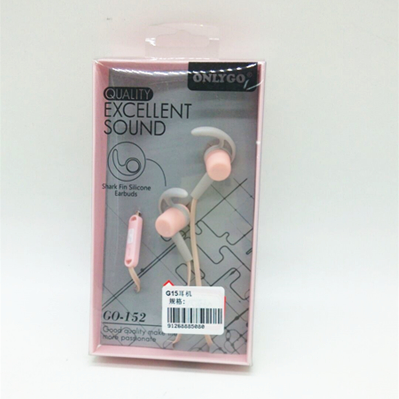 Candy-colored earbuds with microphone wired control stereo headphones