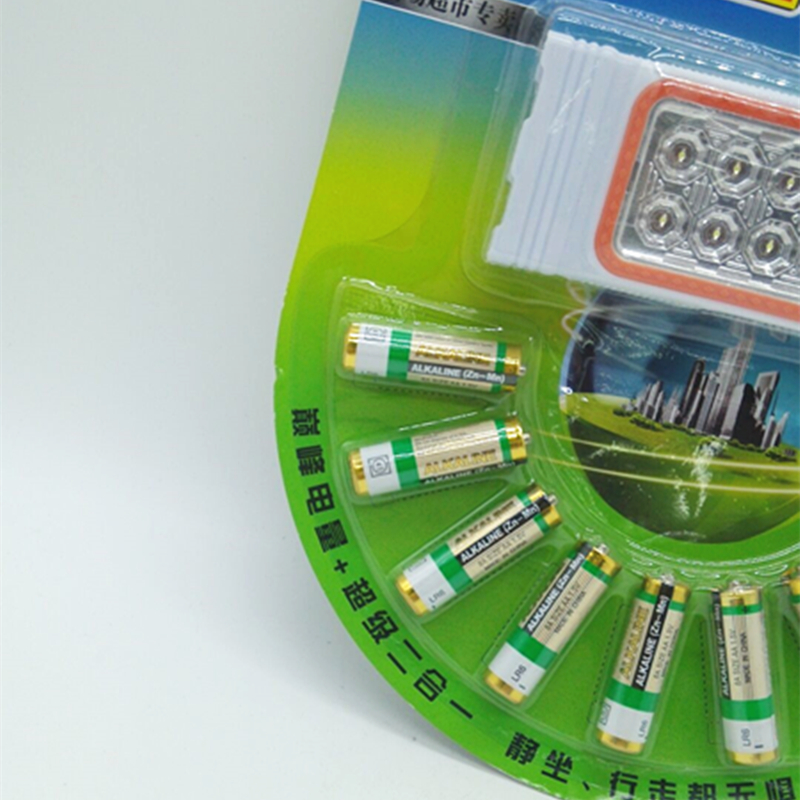 小应急灯+9粒电池组合 强光应急灯产品图