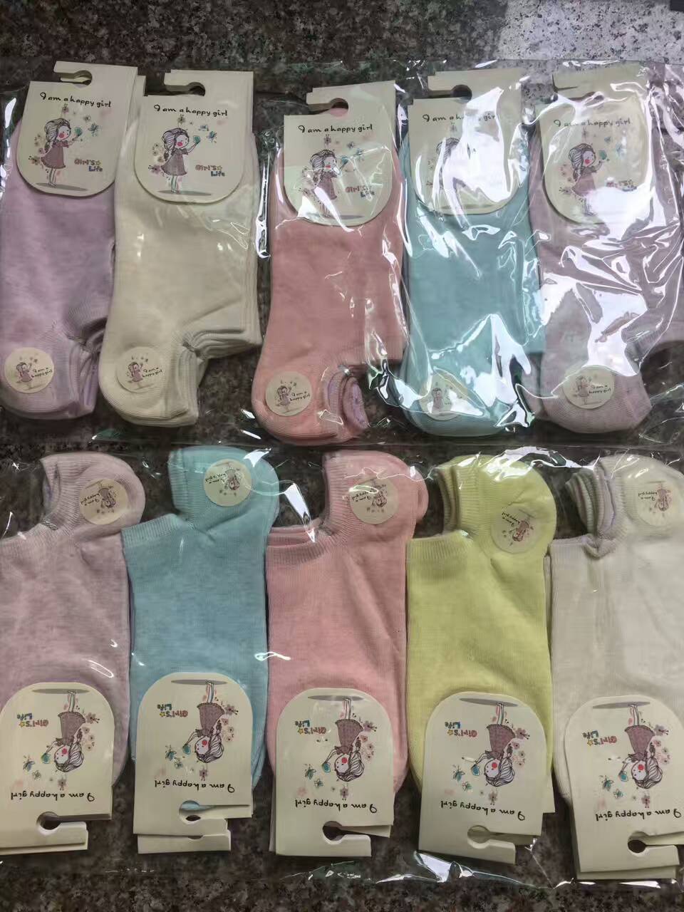 Pure cotton women's boat socks lace women's invisible socks candy boat socks Student socks gift socks foot bath shop socks individually packaged thumbnail