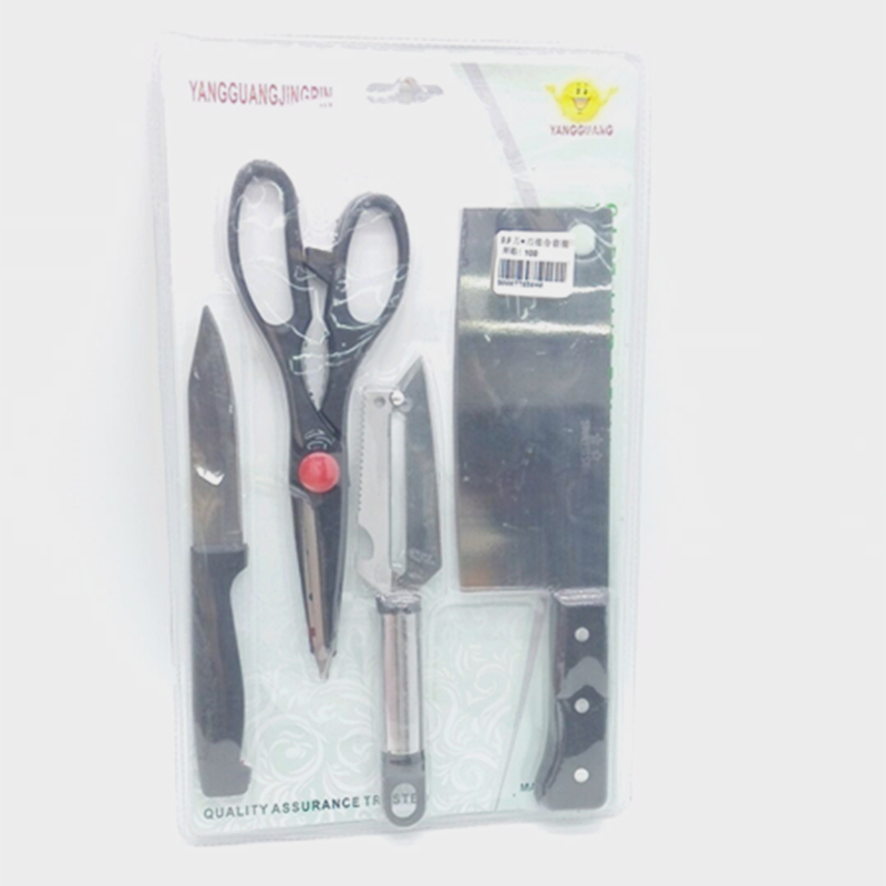 Kitchen knife combination paring knife + scissors + paring knife + kitchen knife
