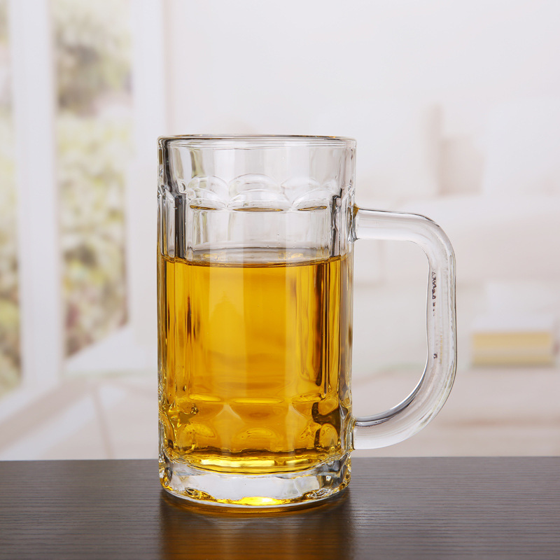 Wholesale glass beer mugs, thickened draft beer cups 400ml, advertising draft cups, customized beer promotion cups Specification image