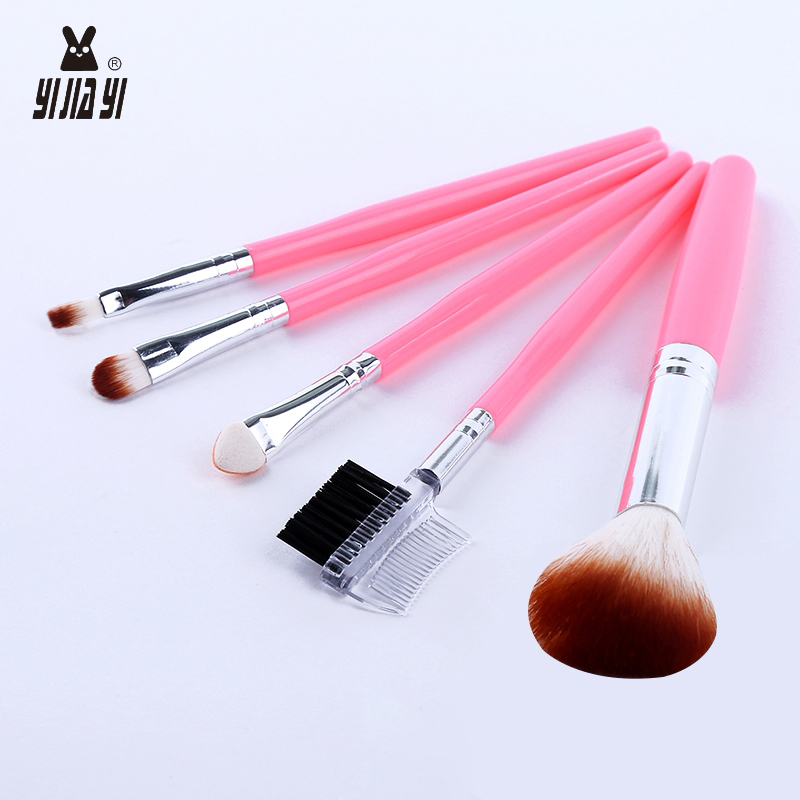 Foreign trade for 5 makeup brush set PE package nylon wool plastic long rod makeup brush thumbnail