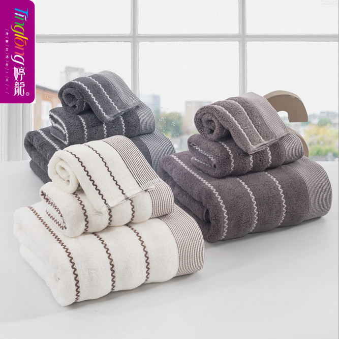 Gauze towel manufacturer pure cotton super absorbent corrugated towel bath towel three-piece gift must thumbnail
