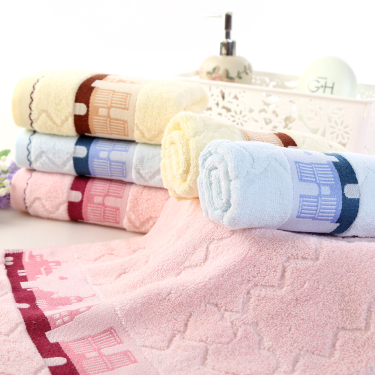 Pure cotton bath towels, untwisted yarn jacquard broken bath towels, thickened and widened forged bath towels, batch of Yiwu daily-use brand Specification image