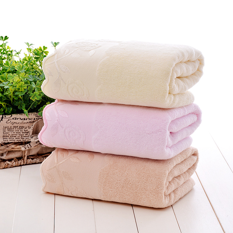 Factory direct sales of jacquard soft skin care products that do not fade or shed hair. Wholesale of household rose lace bath towels Specification image