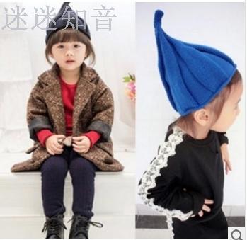 Baby hat Winter spiral pointy hat Baby knitted yarn hat outdoor warm hat