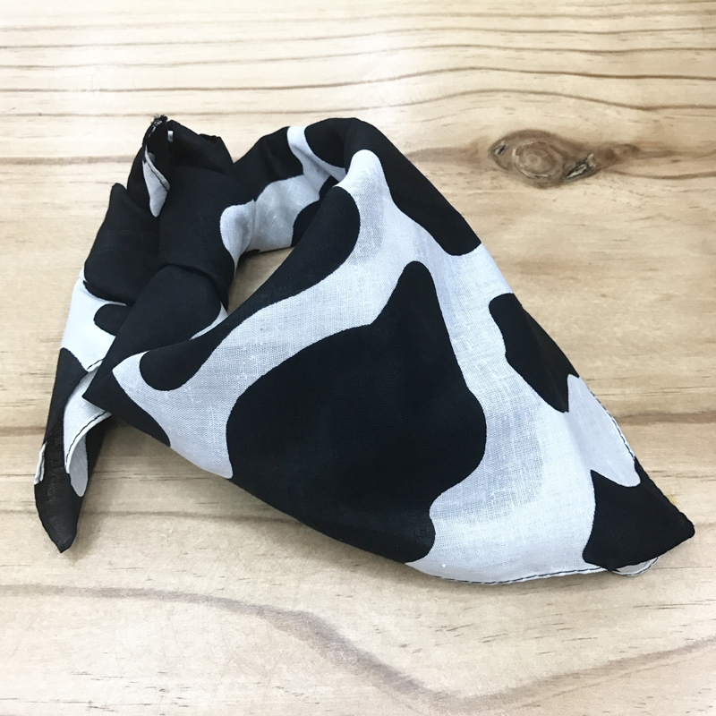 Cotton Cow-Print Bandana Outdoor Bandana Handkerchief Sports Sweat Absorption Bandana Square 55Cm