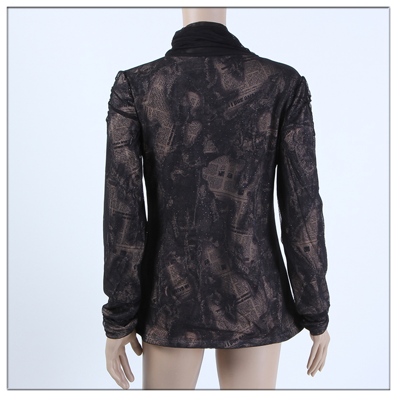 Gauze High Neck And Wool Thickened Double Layer Long Sleeve T-Shirt Base Warm Top Underwear Autumn And Winter details Picture