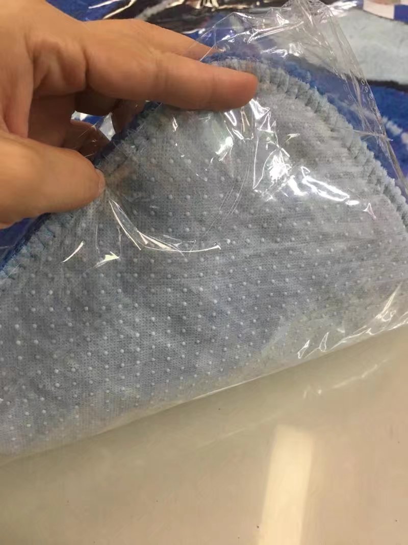 Hot selling points: Plastic base flocked jacquard toilet set, 3-piece set, floor mat, anti-slip mat, 50*80cm series carpet Application Scenario