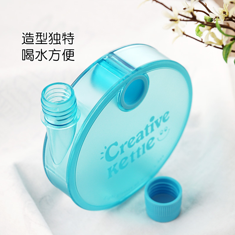 韩国创意潮流扁平塑料杯女学生韩版清新磨砂可爱纸片纸张水杯子产品图