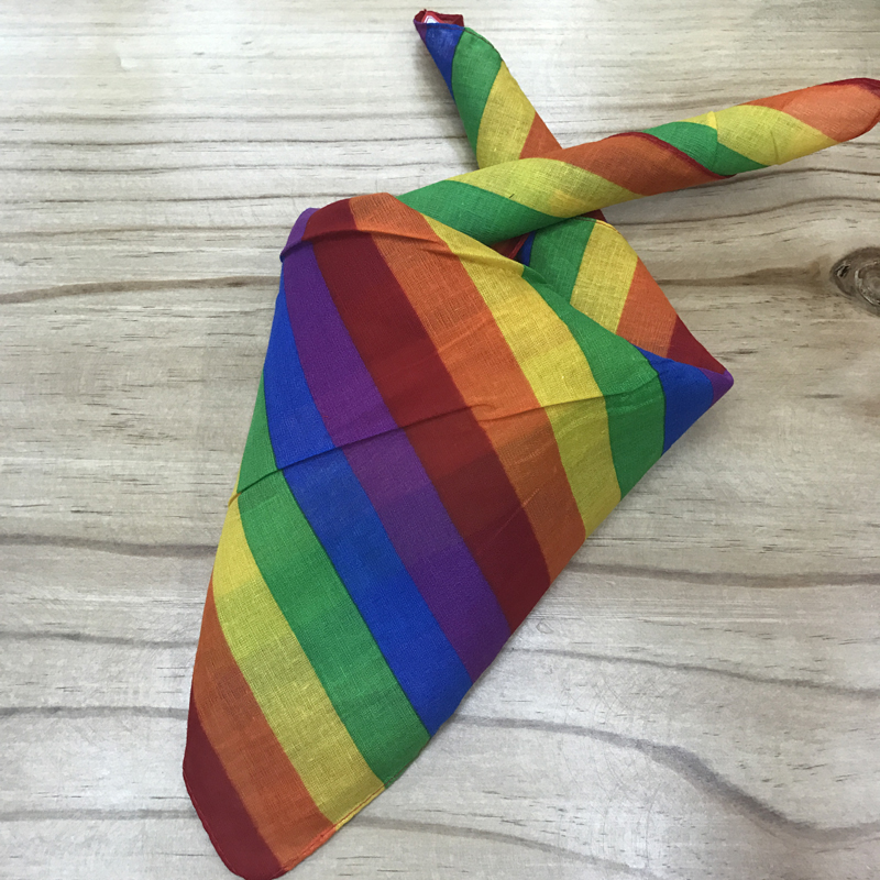Cotton rainbow bandana outdoor bandana handkerchief sports sweat absorption bandana square 55CM