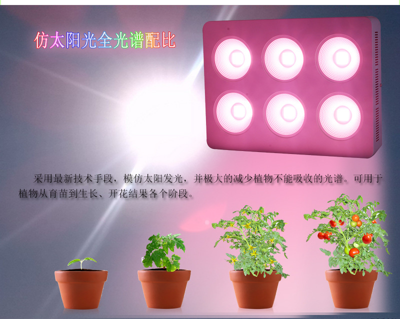 全谱植物灯 大功率补光灯 高光效 led 1200w产品图