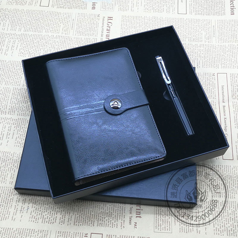 Customized promotional gift notebook with metal signature pen gift set