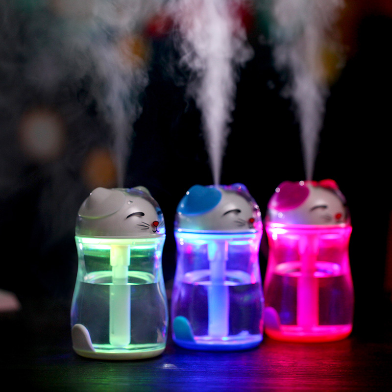招财猫创意USB空气加湿器迷你便携式卧室家用车载静音喷雾器