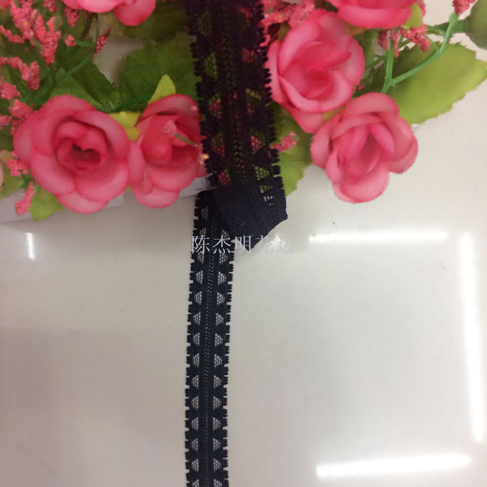 A best-selling lace double-sided nylon lace necklace and earrings without elasticity details Picture