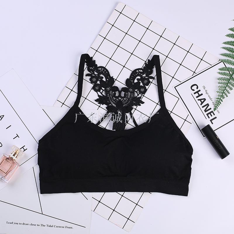Mei Jewel 581 Seamless Breast Cushion Beautiful Back Embroidery Iris Sling (From The Factory) details Picture