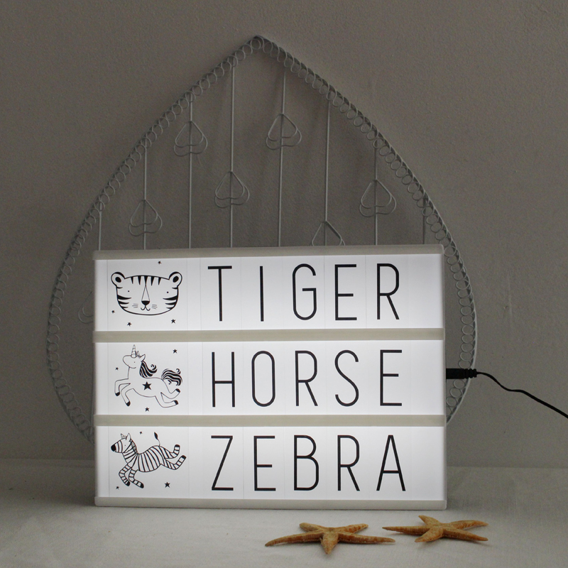 A4-sized led black and white letter illuminated light box DIY puzzle card letter version light box details Picture