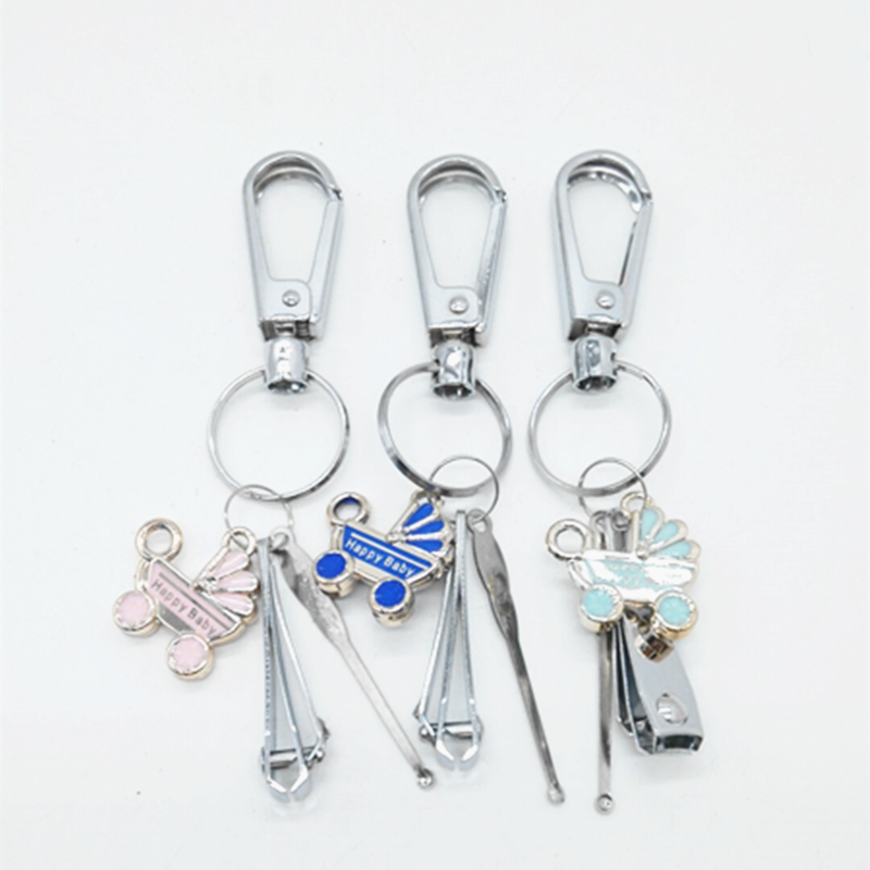 配件钥匙扣 金属钥匙链 带挖耳勺指甲剪钥匙圈细节图