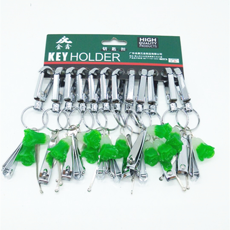 玉白菜钥匙扣 带挖耳勺指甲剪钥匙圈 金属钥匙链产品图