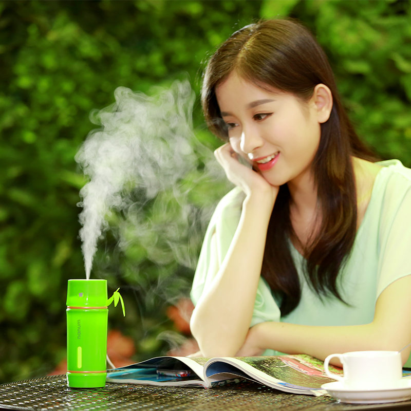 New Creative Bamboo Humidifier Hydrating Beauty Sprayer Bamboo Humidifier Application Scenario