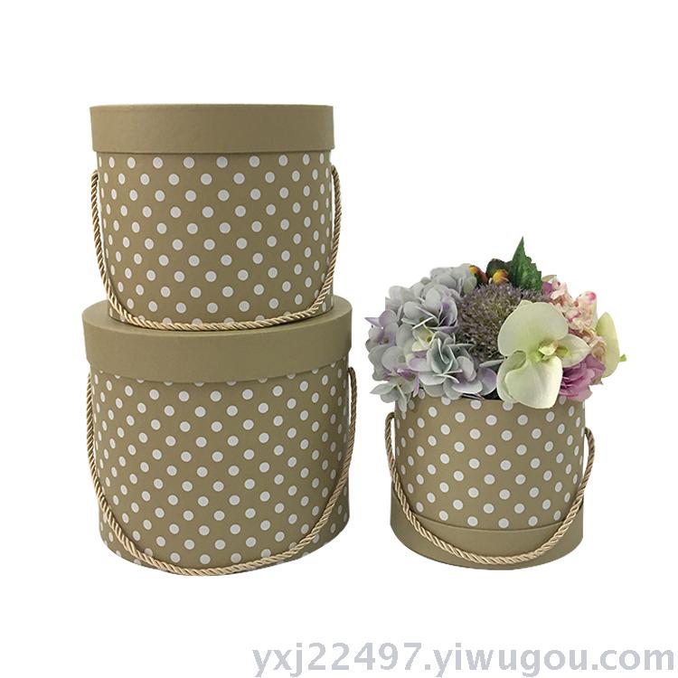 W9398 spot wholesale flower gift box flower box Hug bucket drum flower box circular flower box three pieces set