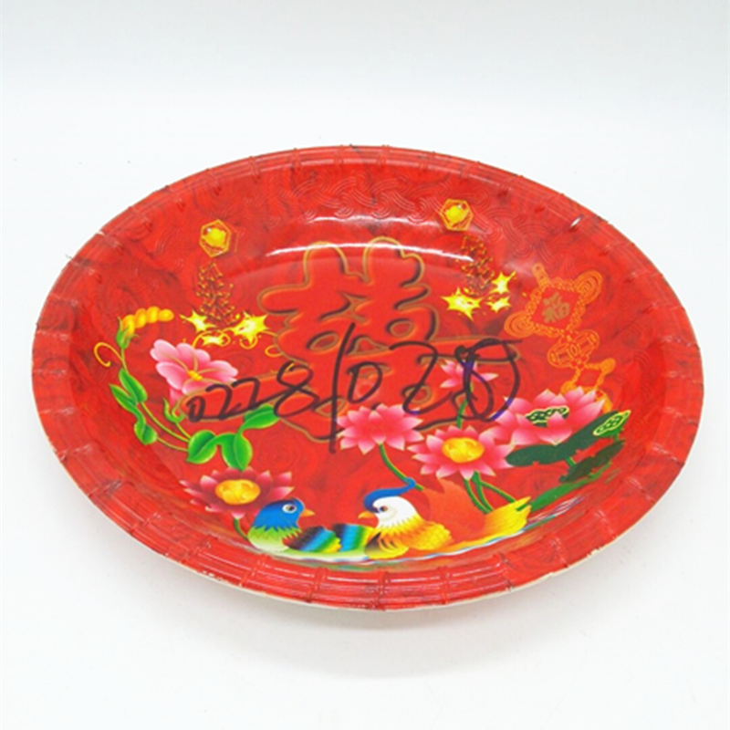 Big red plastic fruit plate fruit plate sugar plate double wedding fruit plate