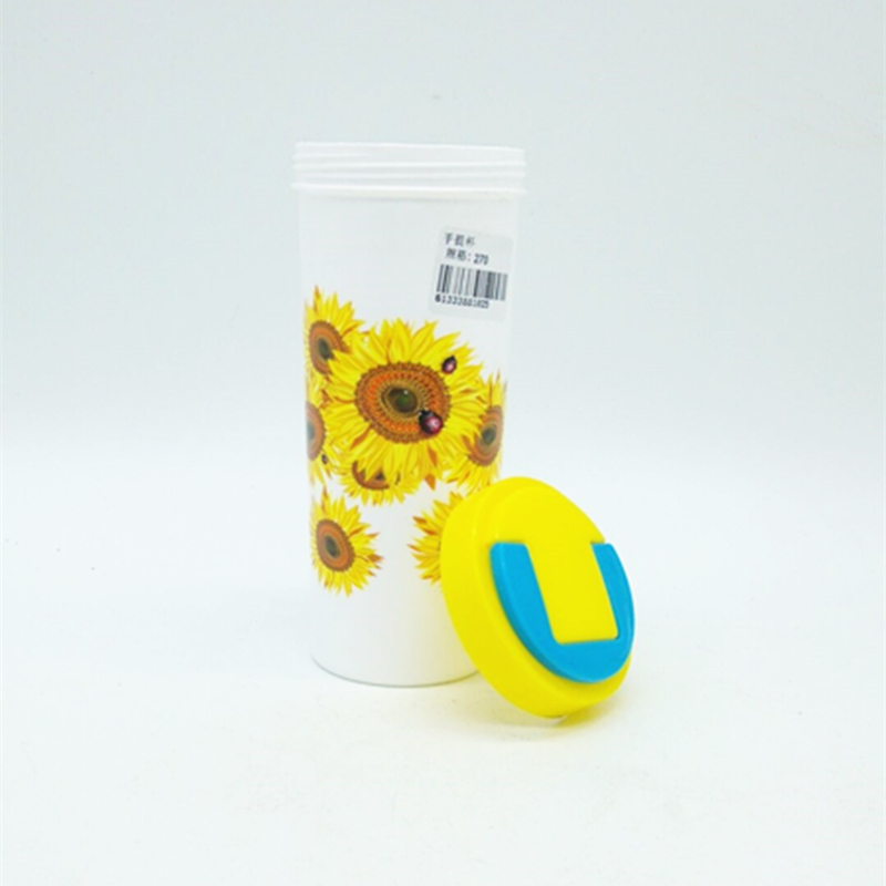 Portable water cups, plastic printed water cups, sports water cups details Picture