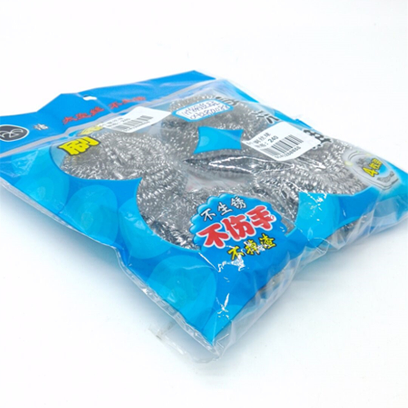 美洁4个钢丝球 不生锈清洁钢丝网球 去油污清洁球细节图