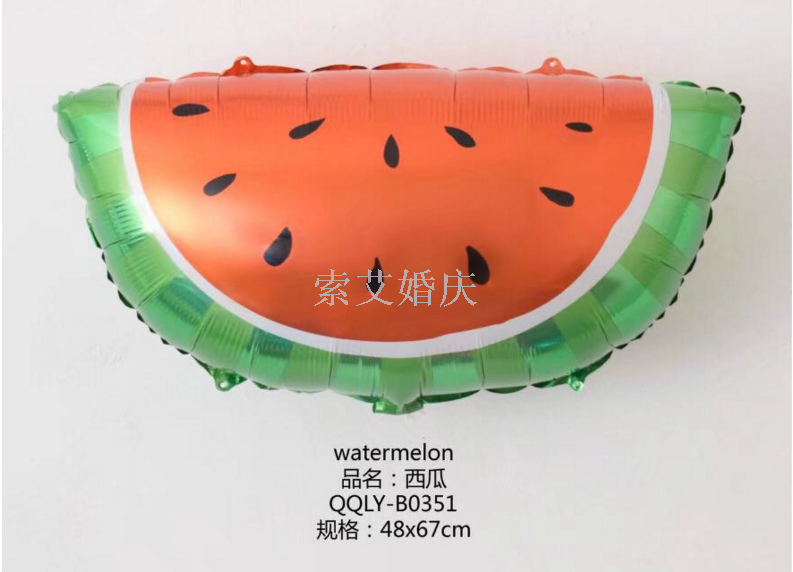 Watermelon, pineapple, aluminum foil balloon, party decoration balloon, children's toy, fruit series, aluminum foil balloon details Picture