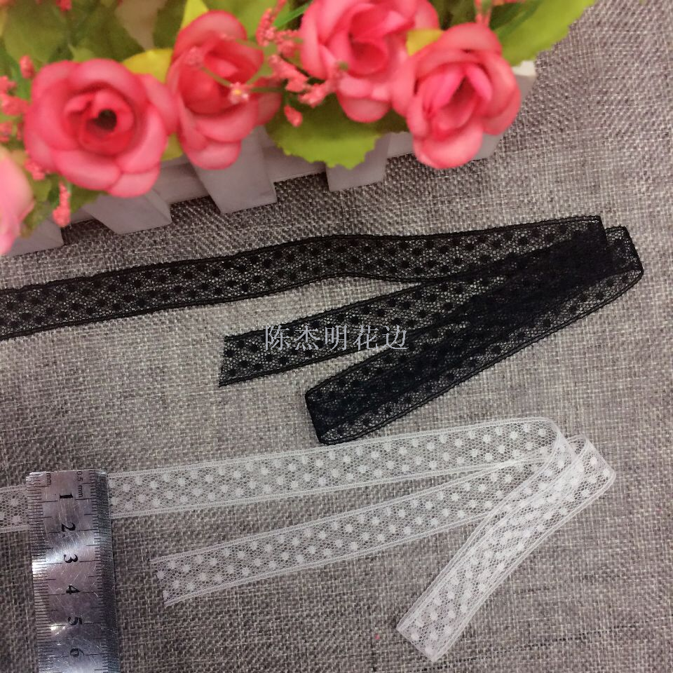 无弹蕾丝小边 中间小圆点 颈链 耳环 手链专用款产品图